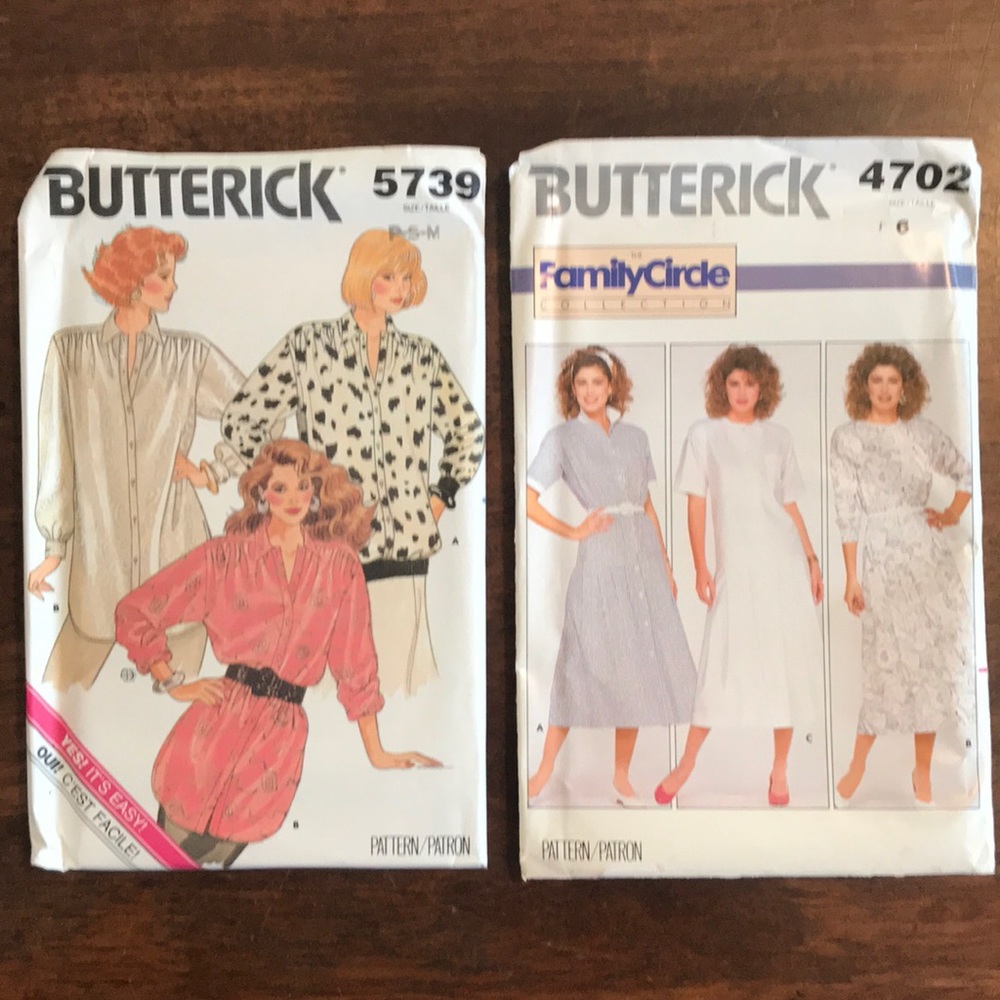 3/$30 Butterick Sewing Patterns 1980’s Vintage